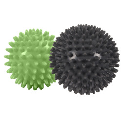 Minge pentru masaj HKMB6992, PVC, verde + gri inchis, D 7 cm, D 9 cm, set 2 buc