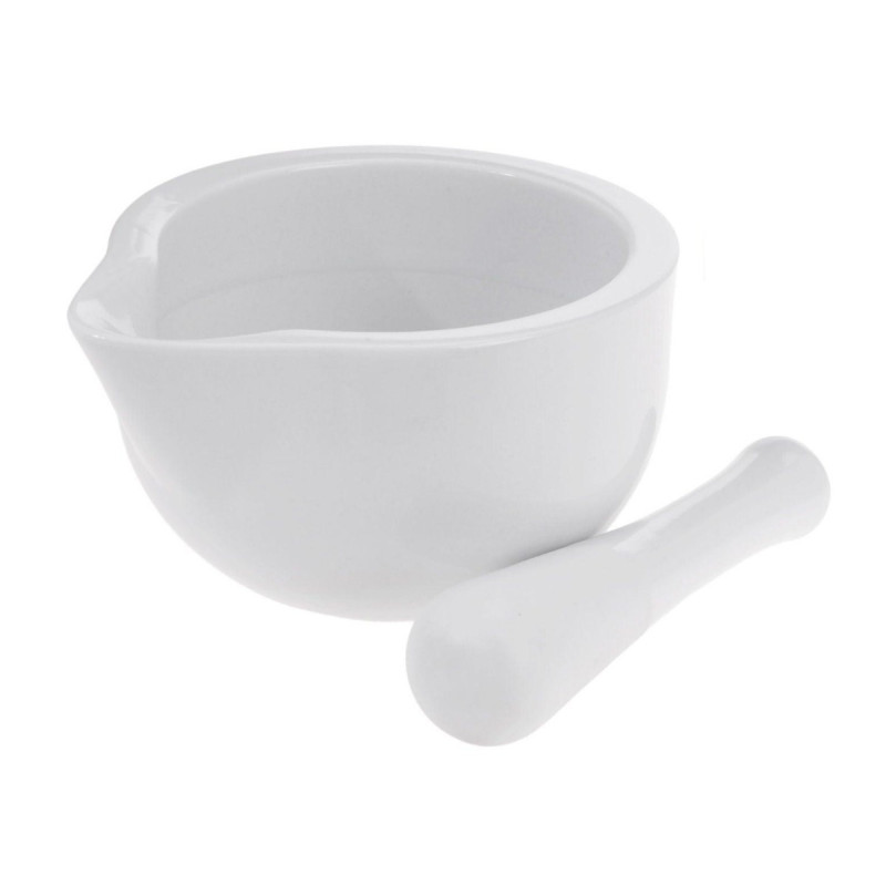 Mojar ceramica cu pistil Q51002100, alb, 11 x 11 x 10 cm Mojar ceramica cu pistil Q51002100, alb, 11 x 11 x 10 cm