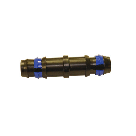 Mufa egala, pentru conectare tub irigatii prin picurare, cu inel de siguranta, D 16 mm, negru, polipropilena, set 3 buc