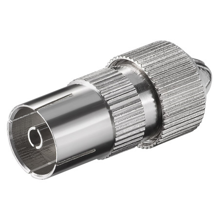 Mufa TV metalica BL-T1014 cu fixare surub tip mama, Hoff, pentru conectare cablu TV