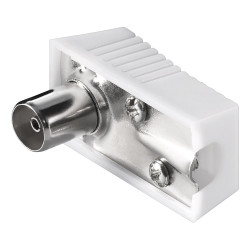 Mufa TV plastic BL-T1015 cu fixare surub tip mama, Hoff, pentru conectare cablu TV