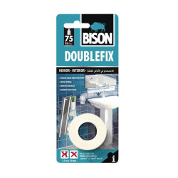 Banda dublu adeziva, Bison, 1.5 m x 19 mm