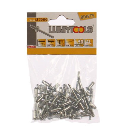 Nituri pop, aluminiu, Lumytools LT70490, 4.8 x 9.6 mm, 50 bucati