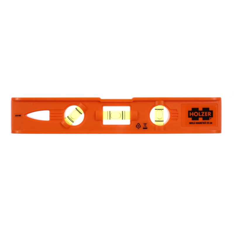 Nivela cu bula, Holzer 229-08C, cu 3 indicatori, din plastic, 230 mm Nivela cu bula, Holzer 229-08C, cu 3 indicatori, din plastic, 230 mm