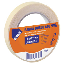 Banda dublu adeziva pentru fixare, Baudeman 8356, 5 m x 19 mm