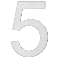Numar 5 pentru usa / casa, inox, argintiu, interior / exterior, 7.6 x 5 cm