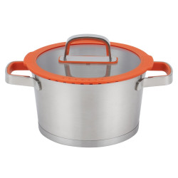 Oala G118, cu capac, inox, 2.6 l, 18 cm