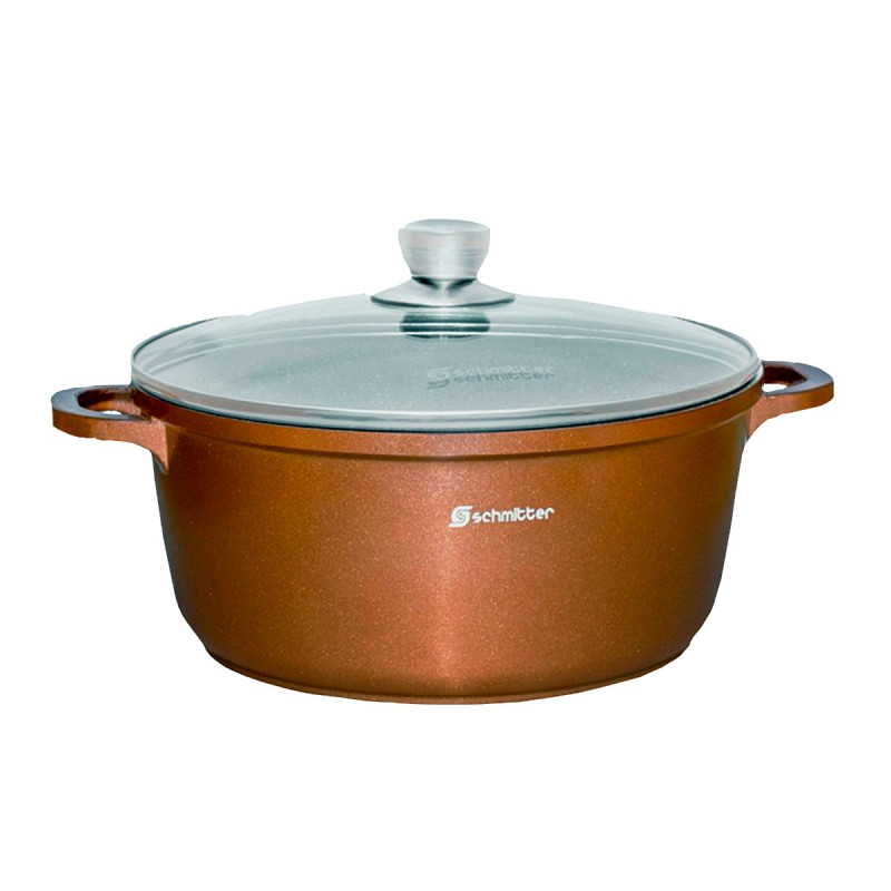 Oala Schmitter, cu capac, aluminiu turnat, interior ceramic, 12.6 l, 36 cm