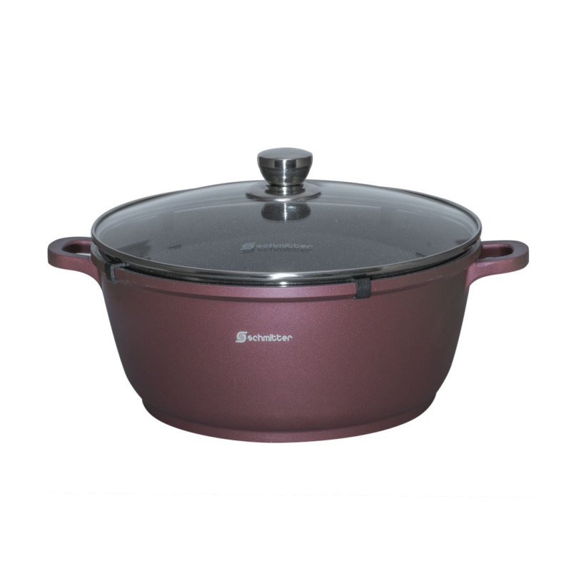Oala Schmitter, cu capac, aluminiu turnat, interior ceramic, maro, 2.5 L, 20 cm