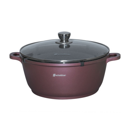 Oala Schmitter, cu capac, aluminiu turnat, interior ceramic, maro, 3.5 L, 24 cm