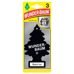 Odorizant auto, bradut, Wunder - Baum, Black Ice, pachet promo 2+1, 7.6 x 0.8 x 19 cm