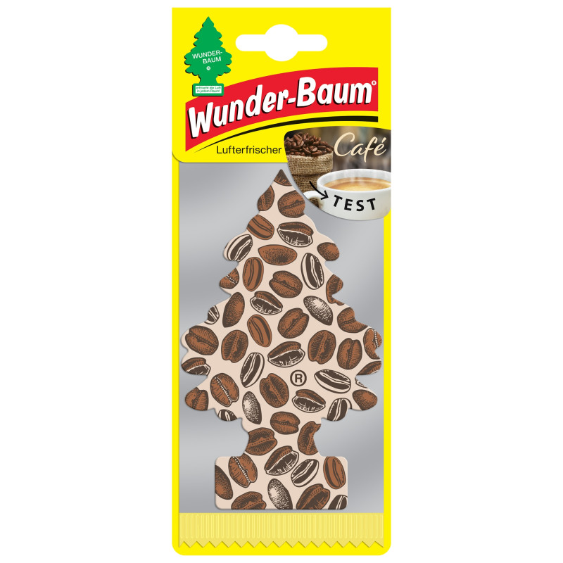 Odorizant auto, bradut, Wunder-Baum Cafe, 7.6 x 0.3 x 19 cm Odorizant auto, bradut, Wunder-Baum Cafe, 7.6 x 0.3 x 19 cm