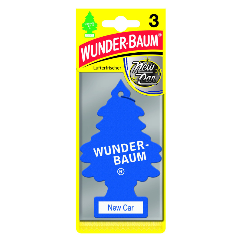 Odorizant auto, bradut, Wunder-Baum, New Car, pachet promo 2+1, 7.6 x 0.8 x 19 cm Odorizant auto, bradut, Wunder-Baum, New Car, pachet promo 2+1, 7.6 x 0.8 x 19 cm