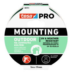Banda dublu adeziva pentru fixare, tesa Pro Montaj, exterior, 5 m x 19 mm