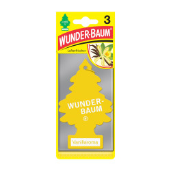 Odorizant auto, bradut, Wunder-Baum, Vanilie, pachet promo 2+1, 7.6 x 0.8 x 19 cm
