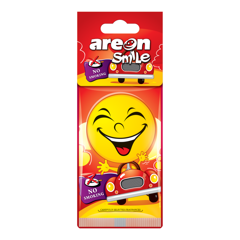 Odorizant auto, card, Areon Dry Smile, No Smoking, 19 x 7.5 x 0.5 cm
