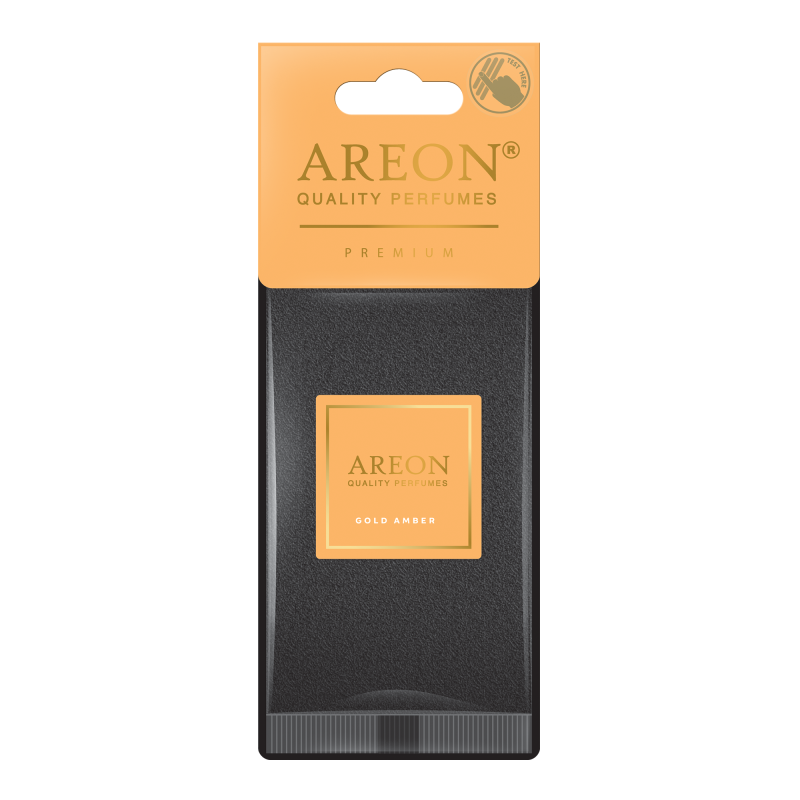 Odorizant auto, card, Areon Premium, Gold Amber, 19 x 7.5 x 0.5 cm