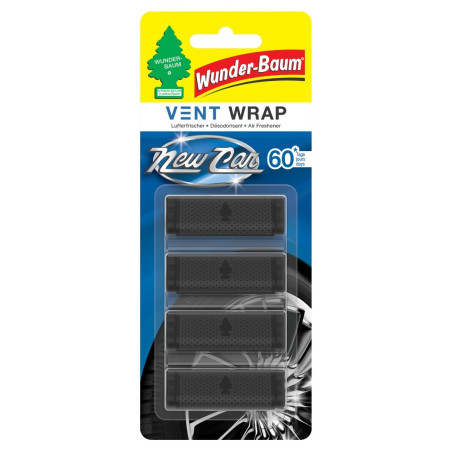 Odorizant auto, clip ventilatie, Wunder-Baum, New Car, 7.5 x 2 x 19 cm, 4 bucati