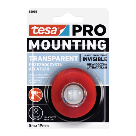 Banda dublu adeziva pentru montaj, tesa 66965, 5 m x 19 mm