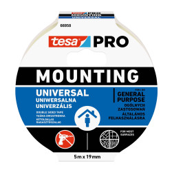 Banda dublu adeziva pentru montaj, tesa PRO Mounting 66958, 5 m x 19 mm