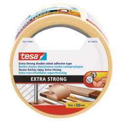 Banda dublu adeziva pentru pardoseli, tesa extra strong, 10 m x 50 mm