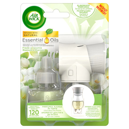 Odorizant camera Air Wick, aparat electric + rezerva, frezie si iasomie, 19 ml