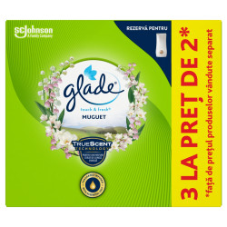 Odorizant camera Glade Microspray, rezerva, lacramioare, 3 x 10 ml