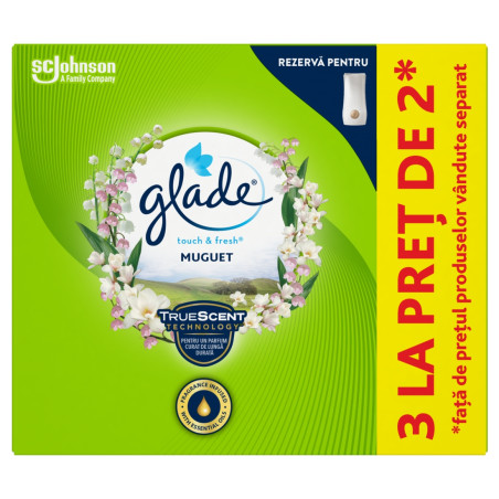 Odorizant camera Glade Microspray, rezerva, lacramioare, 3 x 10 ml