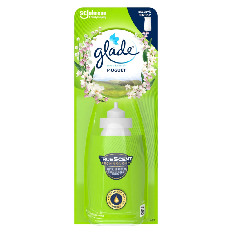 Odorizant camera Glade Sense & Spray, rezerva aparat, lacramioare, 18 ml