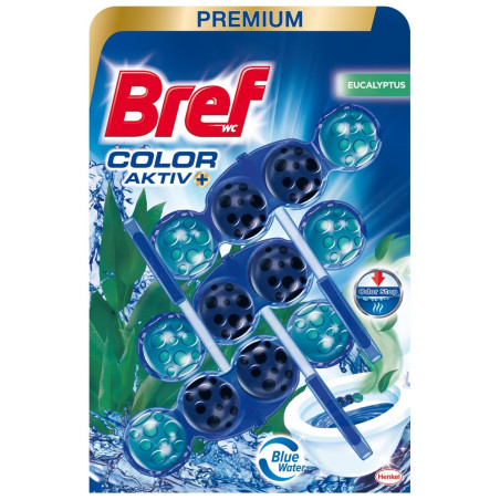 Odorizant wc baie Bref Color Aktiv Eucalyptus, 3 x 50 g