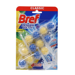 Odorizant wc baie Bref Power Aktiv Lemon, 3 x 50 g