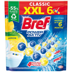 Odorizant wc baie Bref Power Aktiv Lemon, 6 x 50 g