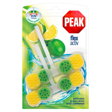 Odorizant wc Peak Flex Activ, solid, lamaie verde, 2 x 48 g