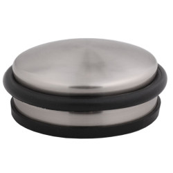 Opritor usa pentru pardoseala, Stop05, otel aliat + cauciuc, satin nichelat, 105 mm