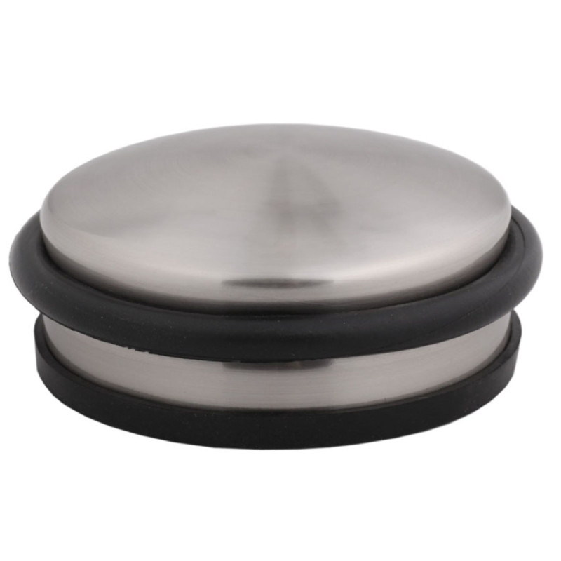 Opritor usa pentru pardoseala, Stop05, otel aliat + cauciuc, satin nichelat, 105 mm Opritor usa pentru pardoseala, Stop05, otel aliat + cauciuc, satin nichelat, 105 mm