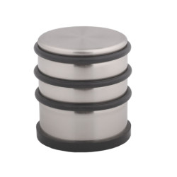 Opritor usa pentru pardoseala, Stop06, otel aliat + cauciuc, satin nichelat, 70 mm