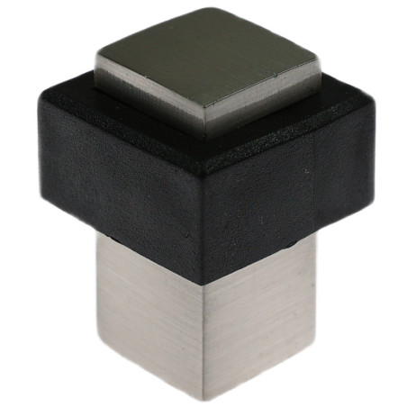 Opritor usa pentru pardoseala, Stop07, zamac, satin nichelat, 35 x 25 mm