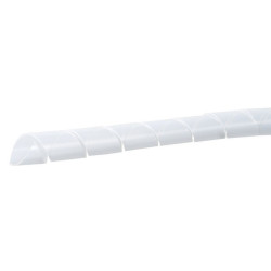 Organizator cablu spirala 7.5 mm x 10 m, alb semitransparent, polietilena