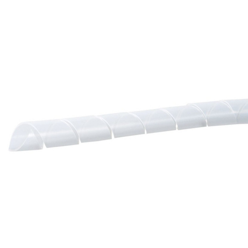 Organizator cablu spirala 9 mm x 10 m, alb semitransparent, polietilena