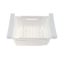 Organizator pentru frigider, extensibil, plastic, alb, 28 x 15.5 x 6 cm