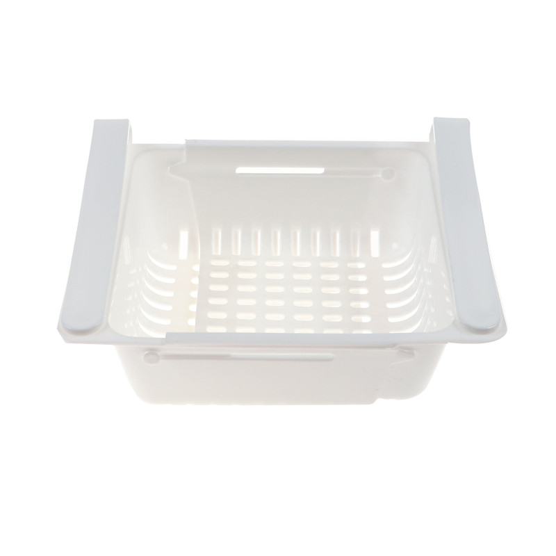 Organizator pentru frigider, extensibil, plastic, alb, 28 x 15.5 x 6 cm