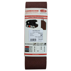Banda fara sfarsit, pentru lemn / metale, Carboas PESX, 75 x 533 x 11 mm, granulatie 40, set 3 bucati
