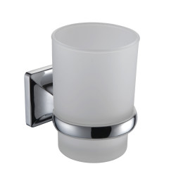 Pahar baie pentru igiena personala, cu suport, Iobagno Beta AC2405, sticla, 7 x 10 x 9.6 cm