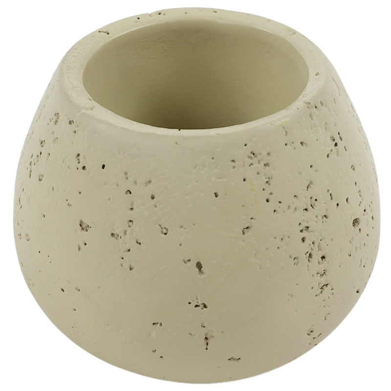 Pahar baie pentru igiena personala, Kadda Rock BPO-0573C, polirasina, finisaj piatra, 11 x 8 cm