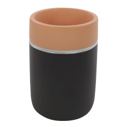 Pahar baie pentru igiena personala, Orange Brick BPO-2778C, polirasina, portocaliu + negru, 7.3 x 10.6 cm