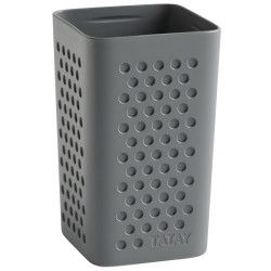 Pahar baie pentru igiena personala, Tatay Bohol S6420100, polipropilena, gri antracit, 11 x 6.5 x 6.5 cm