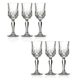 Pahar cu picior apa, Opera, din sticla cristalina, 230 ml, set 6 bucati