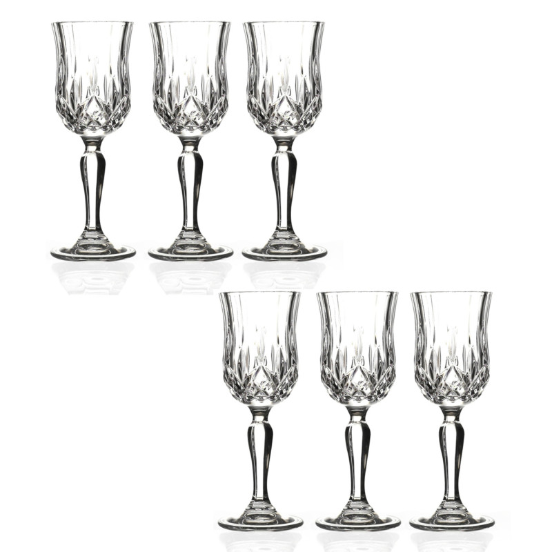 Pahar cu picior apa, Opera, din sticla cristalina, 230 ml, set 6 bucati