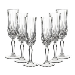 Pahar cu picior sampanie, Opera, din sticla cristalina, 130 ml, set 6 bucati
