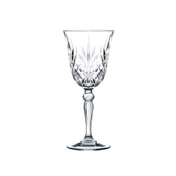 Pahar cu picior vin, Melodia, din sticla cristalina, 210 ml, set 6 bucati